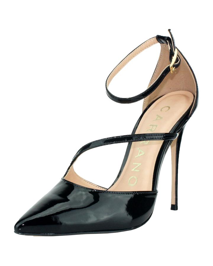 Rachel Pointed Patent Pumps W/ Asymmetric