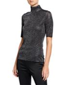 Diamond Sparkle Turtleneck Top