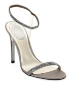 105mm Sandals With See-through Ankle Wrap