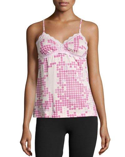 Dottie Polka-dot Lace-trim Lounge Camisole, Pink