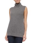 Sleeveless Ribbed Cashmere