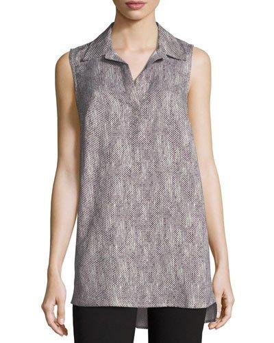Linen-blend Sleeveless Blouse