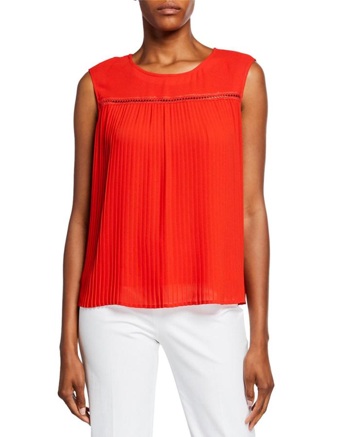 Sleeveless Pleated Top