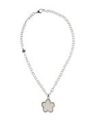 27mm Beaded Mother-of-pearl Flower Pendant Necklace