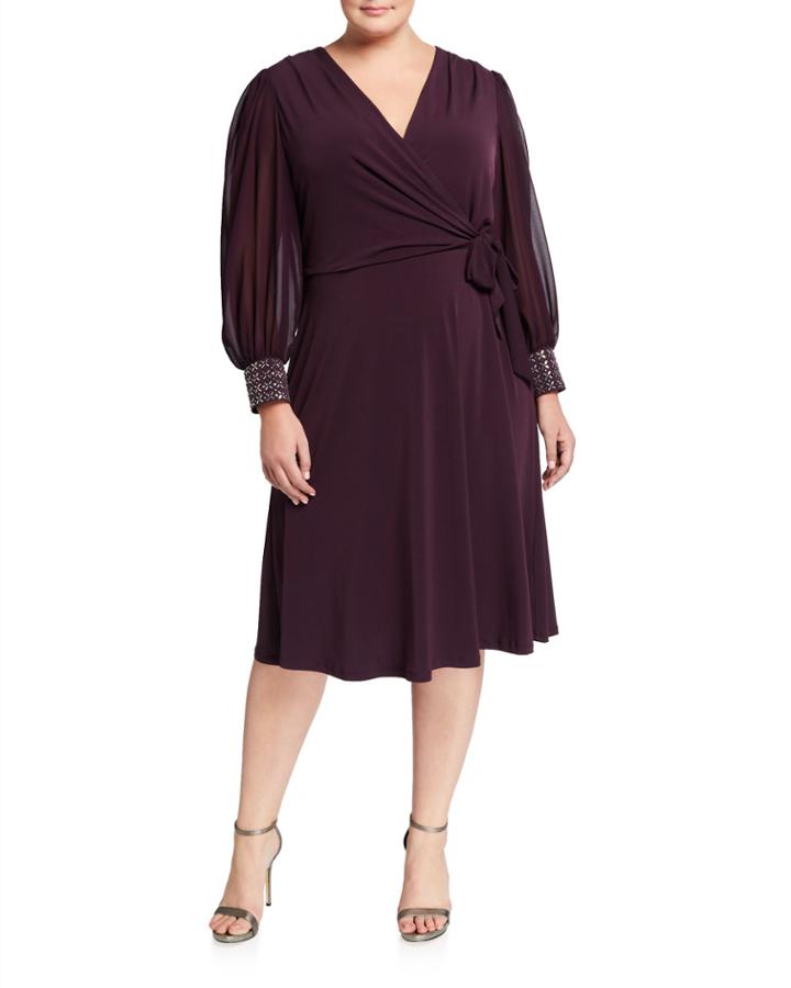 Plus Size Faux Wrap Embellished Cuff