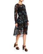 Frosted Blooms High-low A-line Dress