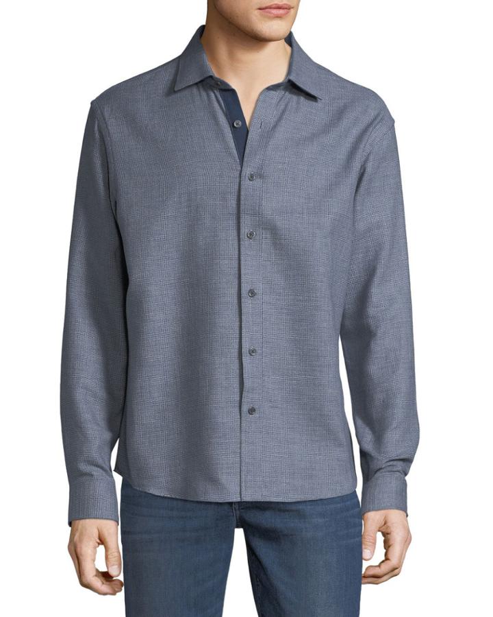 Men's Slim-fit Regular-finish Double-faced Dobby