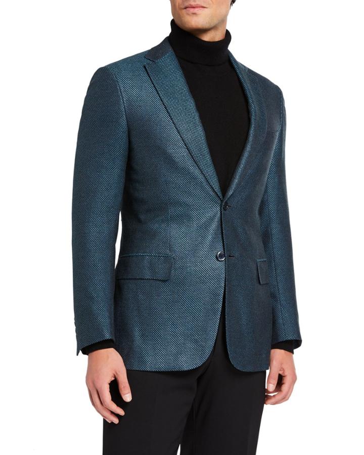 Men's Textured Silk-wool Two-piece