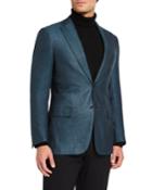 Men's Textured Silk-wool Two-piece
