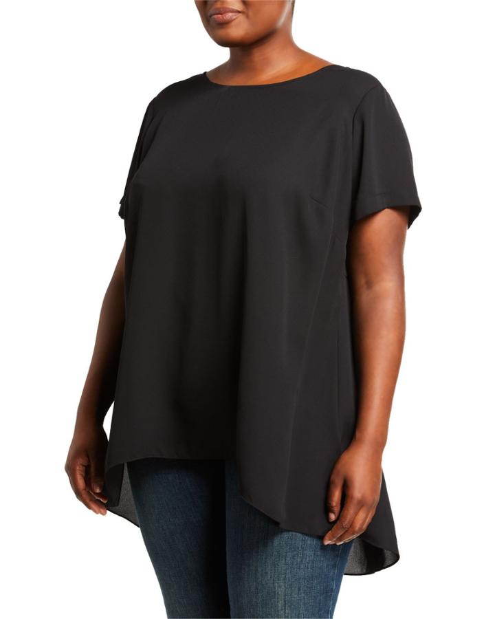 Plus Size High-low Hem Blouse