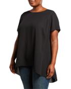 Plus Size High-low Hem Blouse
