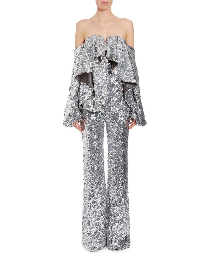 Sequined Drape-front