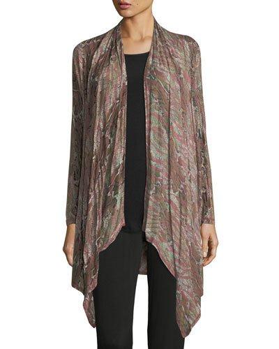 Graphic-print Drape-front Cardigan