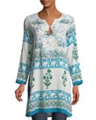 Long-sleeve Wallpaper Embroidered Tunic