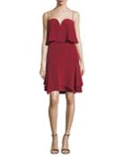 Trina Sweetheart Tiered Silk Cocktail Dress