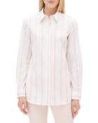 Velma Long-sleeve Skylark Striped Button-front Blouse