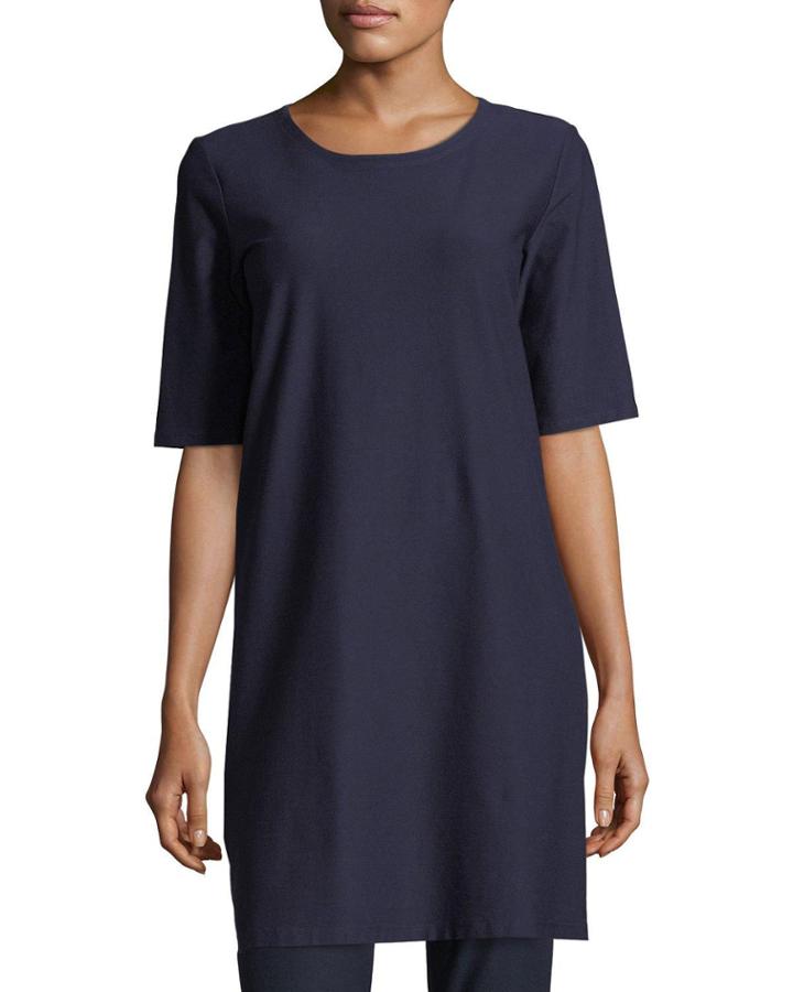 Plus Size Half-sleeve Crepe