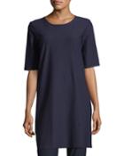 Plus Size Half-sleeve Crepe