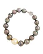 14k White Gold Tahitian Pearl Bracelet