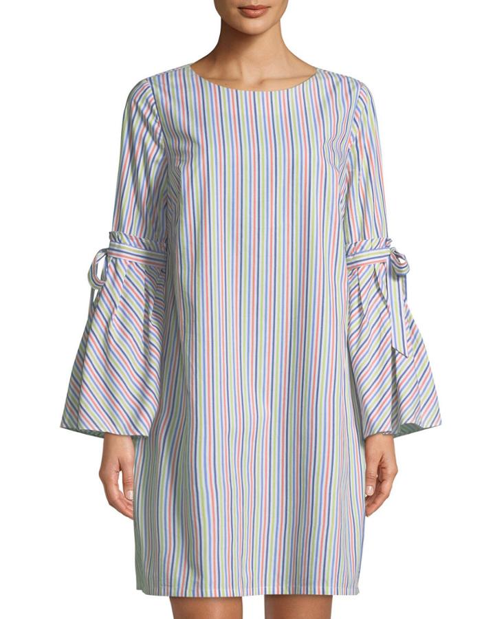 Bow-sleeve Striped