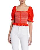 Bloody Mary Smocked Crop Top