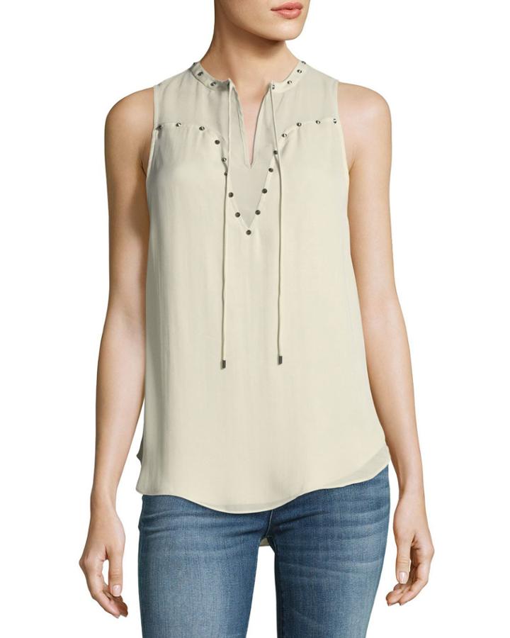 Liberty Sleeveless Silk Tank W/