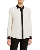 Printed Cdc Button Down Blouse