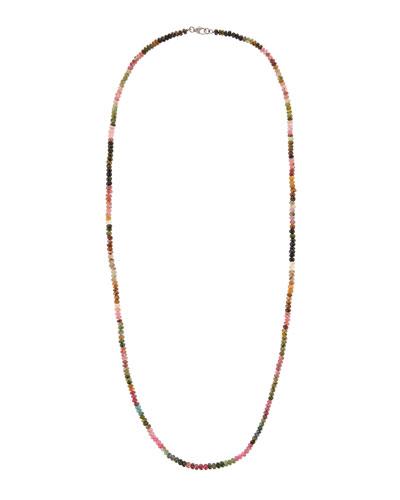 Mixed Tourmaline Long Beaded Necklace
