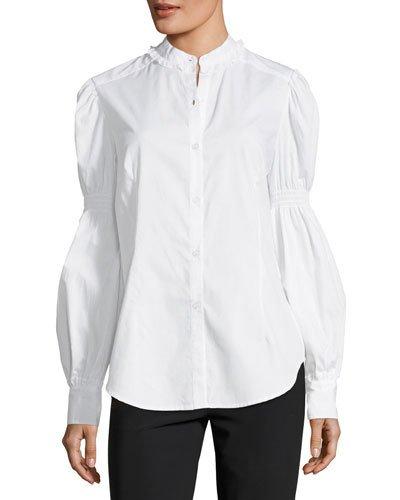 Blouson-sleeve Poplin