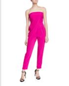 Tes Strapless Asymmetric Overlay Jumpsuit