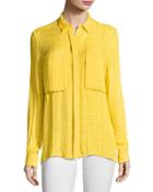 Charlotte Patch-pocket Blouse, Yellow