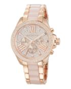 Wren Rose Golden Stainless Steel Pave Chrono Watch