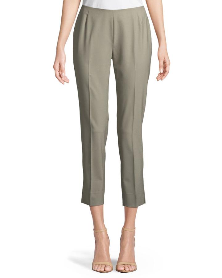Wool-blend Crop Pants, Gray