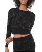 Geo Pyramid Studded Long-sleeve Crop
