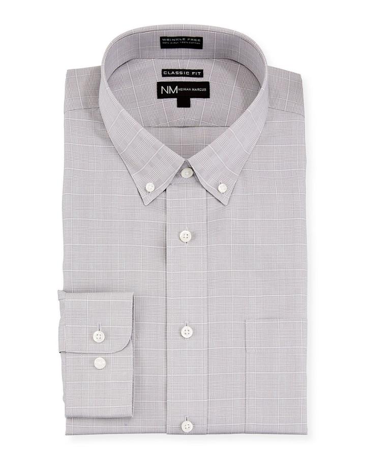 Men's Classic-fit Plain Check Dress