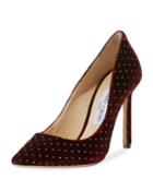 Romy 100mm Glitter Spotted Velvet Pumps