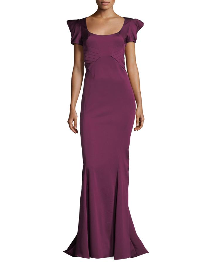 Bethanie Short-sleeve Mermaid Evening Gown
