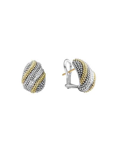Soiree Caviar&trade; & Diamond Button Earrings