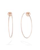 14k Gold Bead-post Hoop Earrings