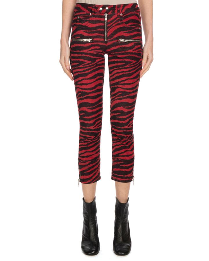 Alone Zebra-print Cropped Trousers