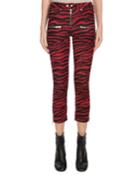 Alone Zebra-print Cropped Trousers