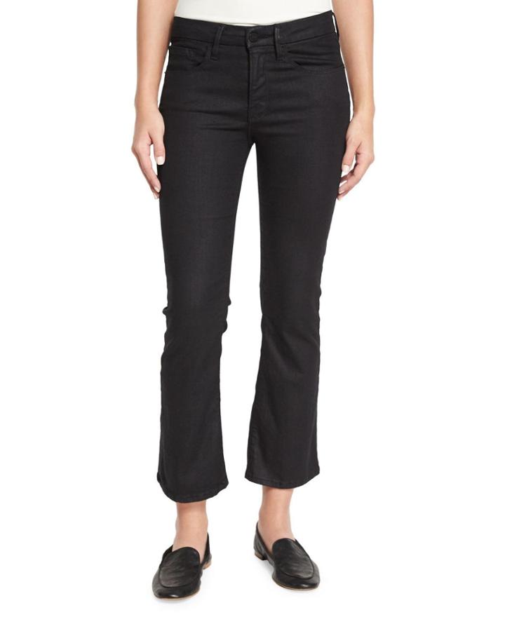 Le Crop Mini Boot-cut Coated Jeans, Carter