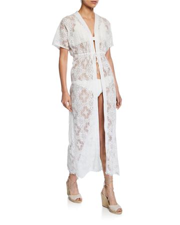 Macrame Long Coverup Jacket