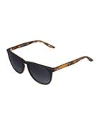 Tuco Two-tone Matte Acetate Sunglasses, Black/brown
