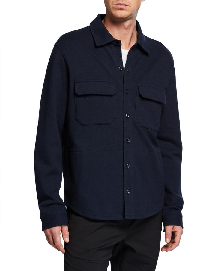 Men's Solid Stretch-poplin
