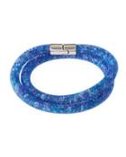 Stardust Convertible Crystal Mesh Bracelet/choker, Blue