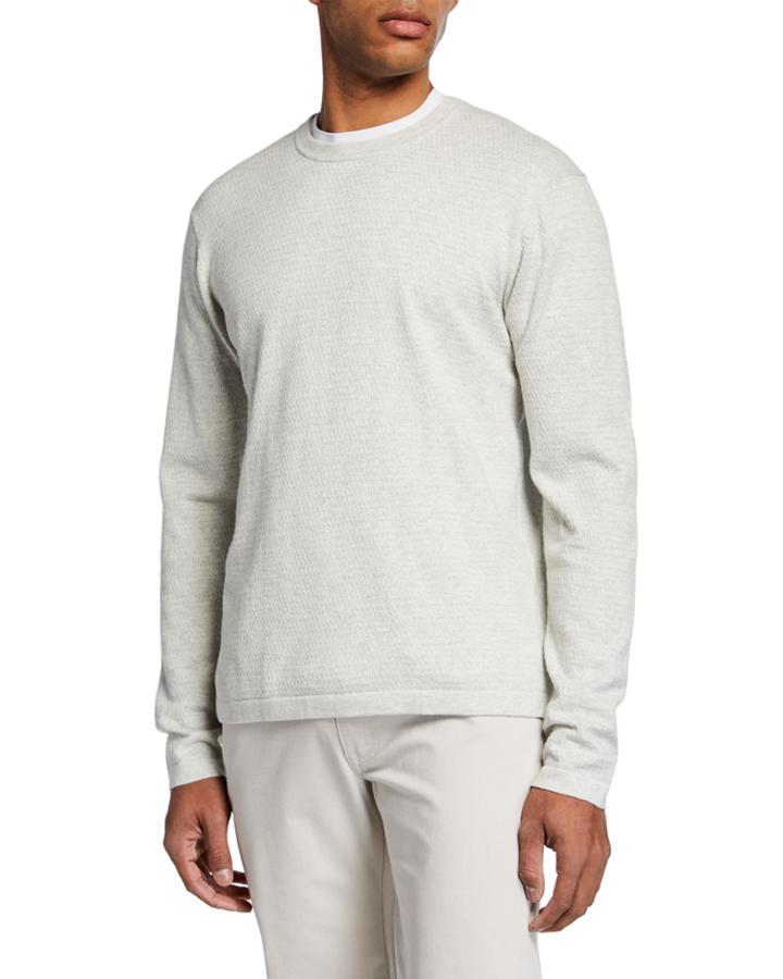 Men's Mini-cable Cotton Crewneck