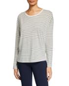Pencil Stripe Long-sleeve Relaxed Top