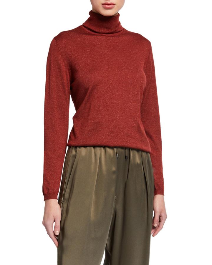 Sparkling Cashmere-blend Turtleneck Top