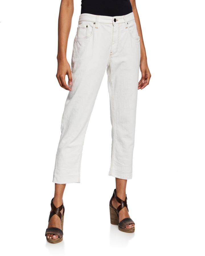 Loose Cotton Bull Cropped Jeans